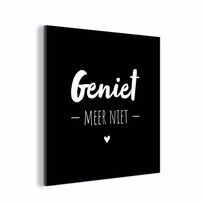 Geniet meer niet - Quotes - Genieten - Tekst aluminium wit klein -3d