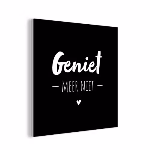Geniet meer niet - Quotes - Genieten - Tekst aluminium wit klein -3d