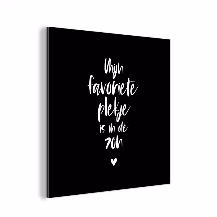 Mijn favoriete plekje is in de zon - Zomer - Tekst - Quotes aluminium wit klein -3d