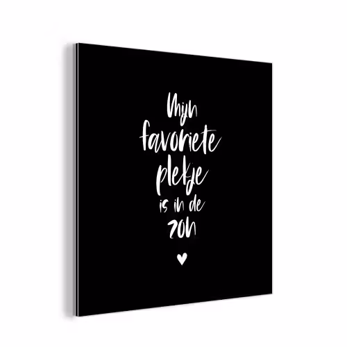 Mijn favoriete plekje is in de zon - Zomer - Tekst - Quotes aluminium wit klein -3d