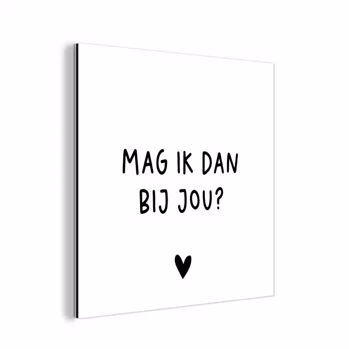 Mag ik dan bij jou - Spreuken - Claudia de Breij - Quotes aluminium wit klein -3d