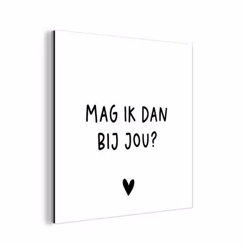 Mag ik dan bij jou - Spreuken - Claudia de Breij - Quotes aluminium wit klein -3d