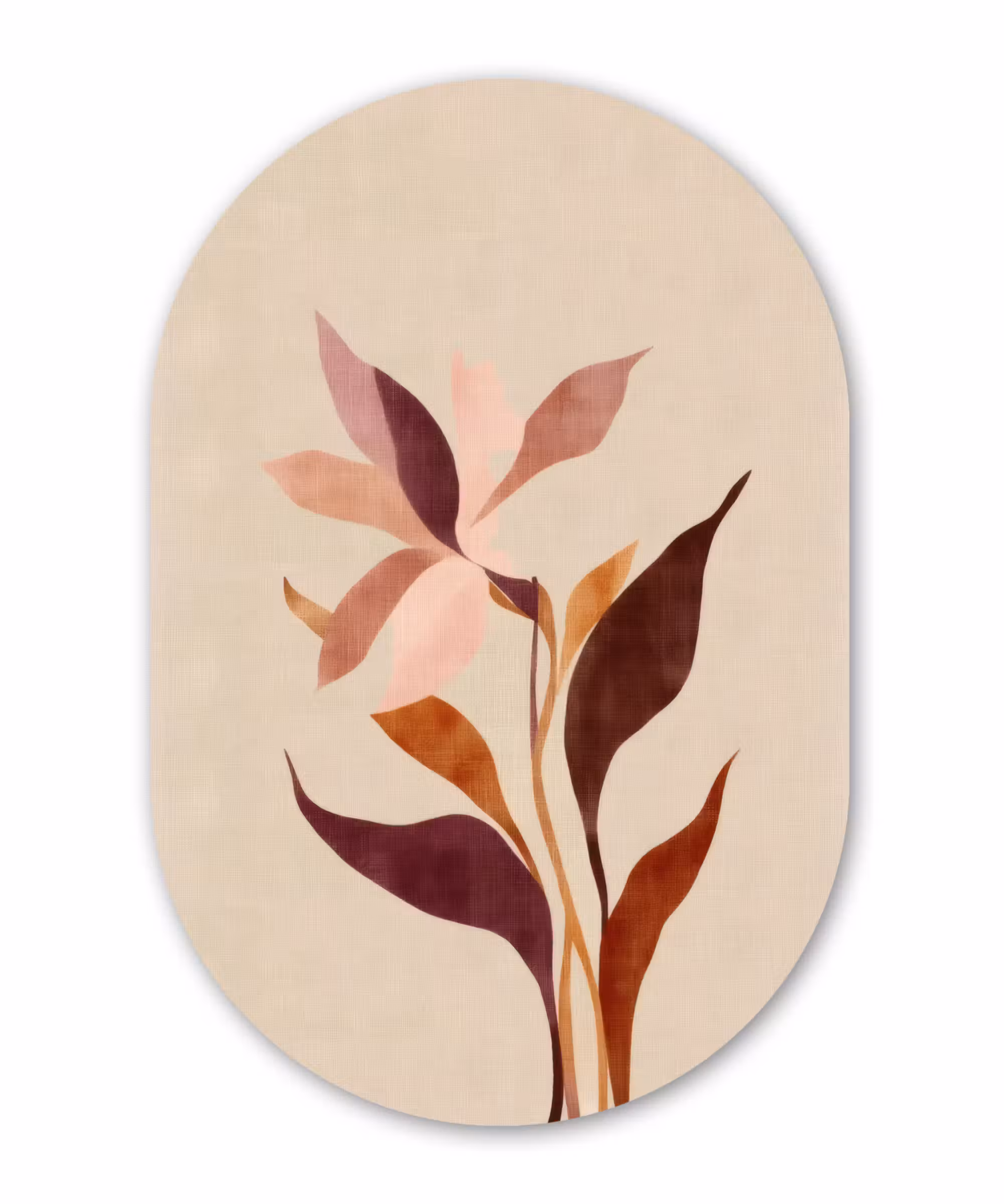 Alu-Dibond-Bild Oval - Blumen - Blütenblätter - Minimalistisch - Rosa