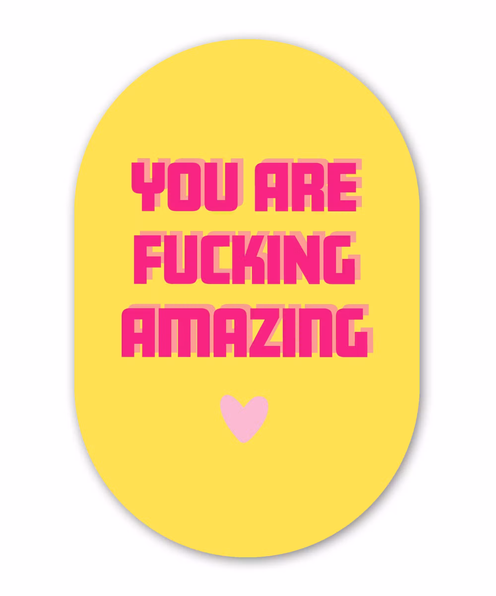 Alu-Dibond-Bild Oval - Gelb - Valentinstag - Text