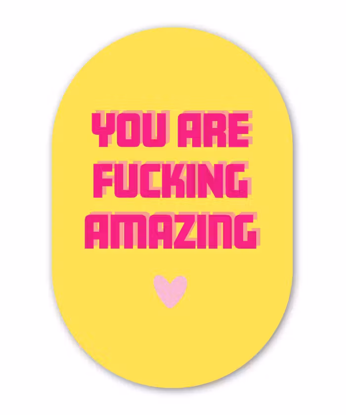 Alu-Dibond-Bild Oval - Gelb - Valentinstag - Text