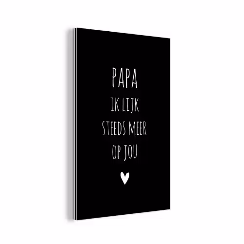 Papa ik lijk steeds meer op jou - Quotes - Stef Bos - Papa - Spreuken aluminium wit klein -3d