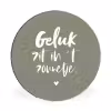 Geluk zit in 't zonnetje - Tekst - Geluk - Quotes - Zon Wandcirkel aluminium klein -3d