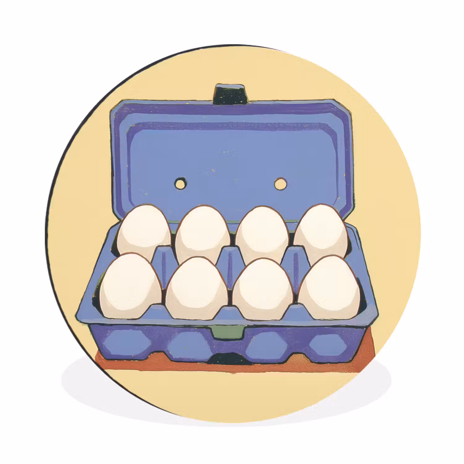 Alu-Dibond-Bild Rund - Eier - Box - Minimalistisch - Blau
