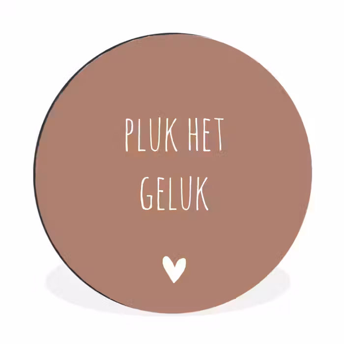 Pluk het geluk - Spreuken - Quotes Wandcirkel aluminium klein -3d