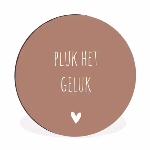 Pluk het geluk - Spreuken - Quotes Wandcirkel aluminium klein -3d