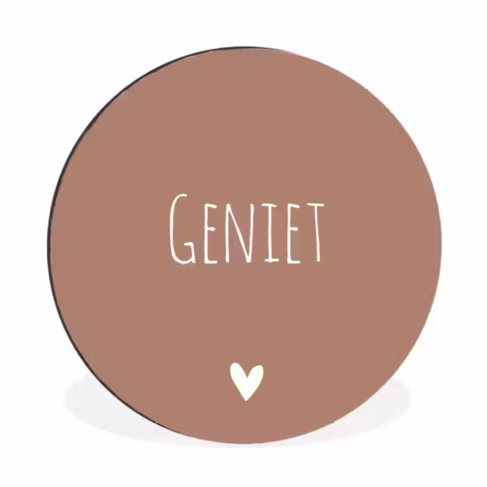 Geniet - Spreuken -Quotes Wandcirkel aluminium klein -3d
