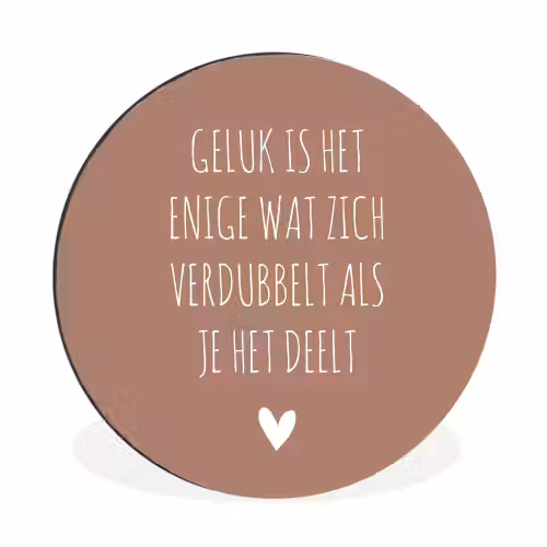 Geluk is het enige wat zich verdubbelt - Quotes - Spreuken Wandcirkel aluminium klein -3d