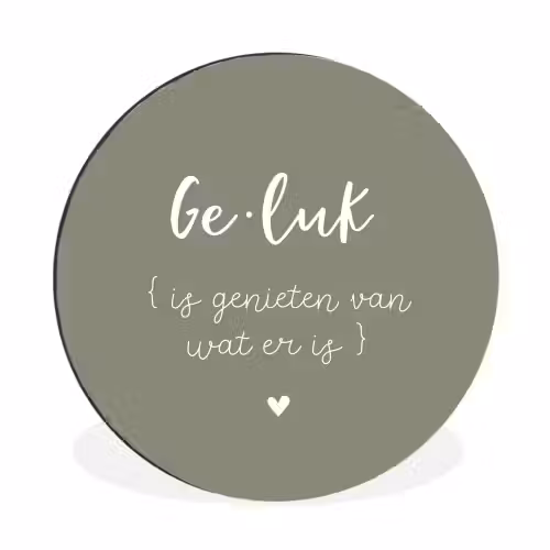 Geluk is genieten van wat er is - Quotes - Geluk definitie - Tekst - Woordenboek Wandcirkel aluminium klein -3d