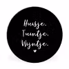 Huisje, tuintje, wijntje - Quotes - Tekst - Wijn - Thuis Wandcirkel aluminium klein -3d