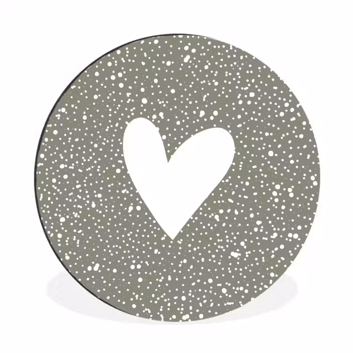 Hart - Design - Liefde Wandcirkel aluminium klein -3d