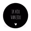 Ik hou van jou - Spreuken - Quotes Wandcirkel aluminium klein -3d