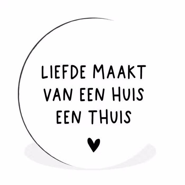 Liefde maakt van een huis een thuis - Spreuken - Quotes Wandcirkel aluminium klein -3d