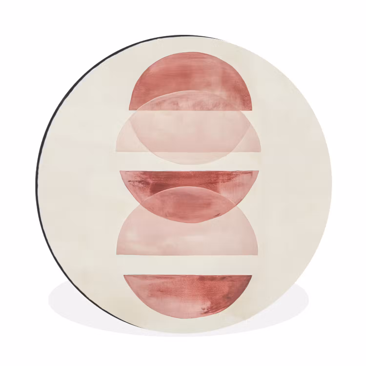 Alu-Dibond-Bild Rund - Minimalistisch - Kreise - Rosa