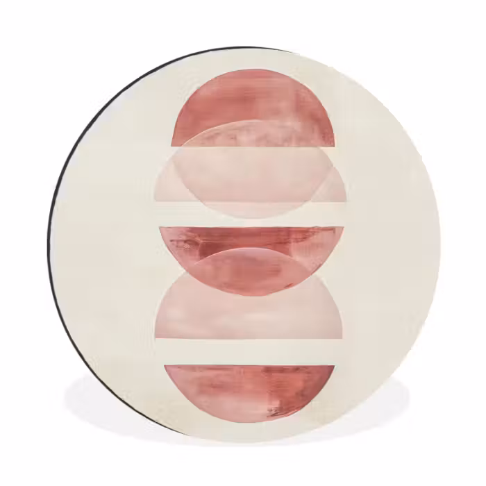 Alu-Dibond-Bild Rund - Minimalistisch - Kreise - Rosa