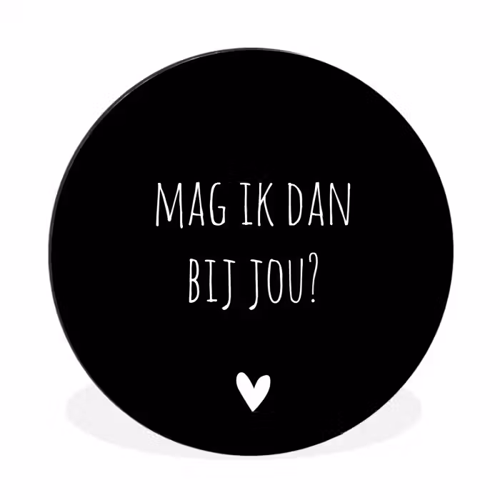 Mag ik dan bij jou - Spreuken - Quotes - Claudia de Breij Wandcirkel aluminium klein -3d