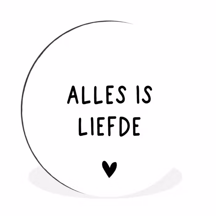 Spreuken - Alles is liefde - Bløf - Quotes Wandcirkel aluminium klein -3d