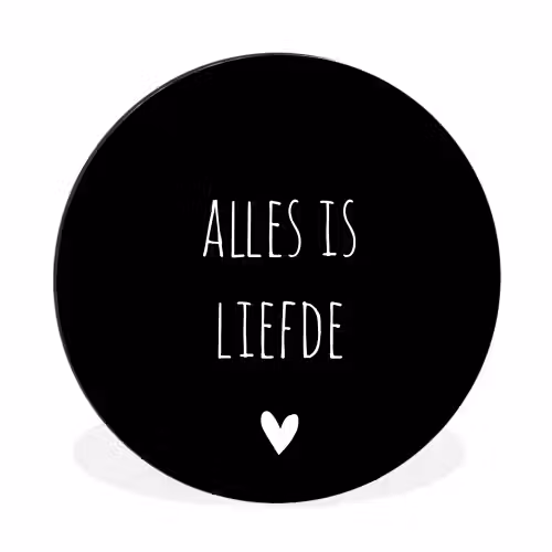 Spreuken - Alles is liefde - Quotes - Bløf Wandcirkel aluminium klein -3d