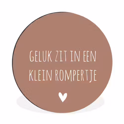 Spreuken - Geluk zit in een klein rompertje - Quotes Wandcirkel aluminium klein -3d