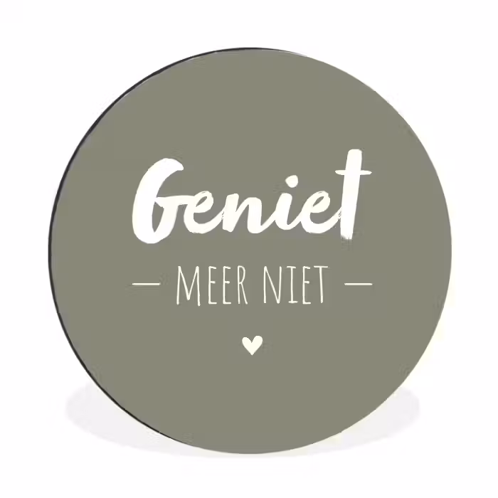 Spreuken - Geniet meer niet - Zomer - Tekst - Genieten Wandcirkel aluminium klein -3d