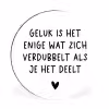 Spreuken - Geluk is het enige wat zich verdubbelt - Quotes Wandcirkel aluminium klein -3d