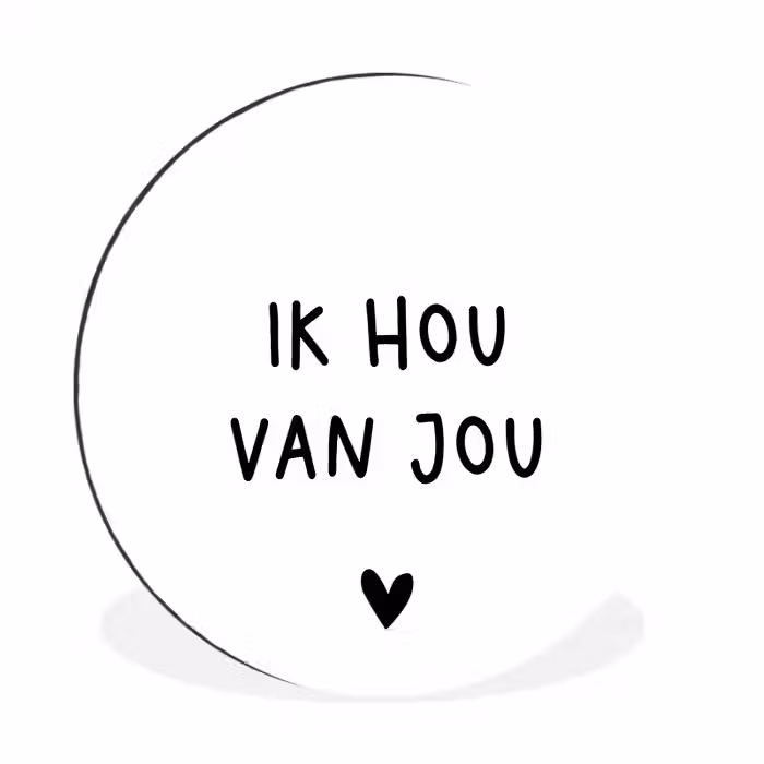 Spreuken - Ik hou van jou - Quotes Wandcirkel aluminium klein -3d
