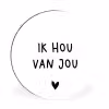 Spreuken - Ik hou van jou - Quotes Wandcirkel aluminium klein -3d