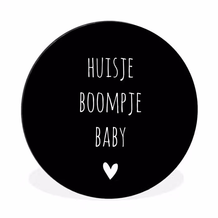 Spreuken - Huisje boompje baby - Quotes Wandcirkel aluminium klein -3d