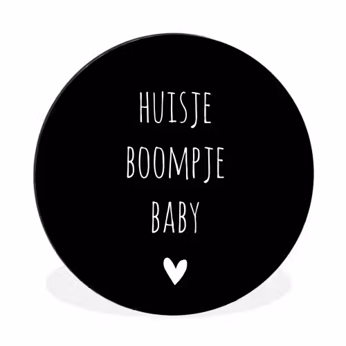 Spreuken - Huisje boompje baby - Quotes Wandcirkel aluminium klein -3d