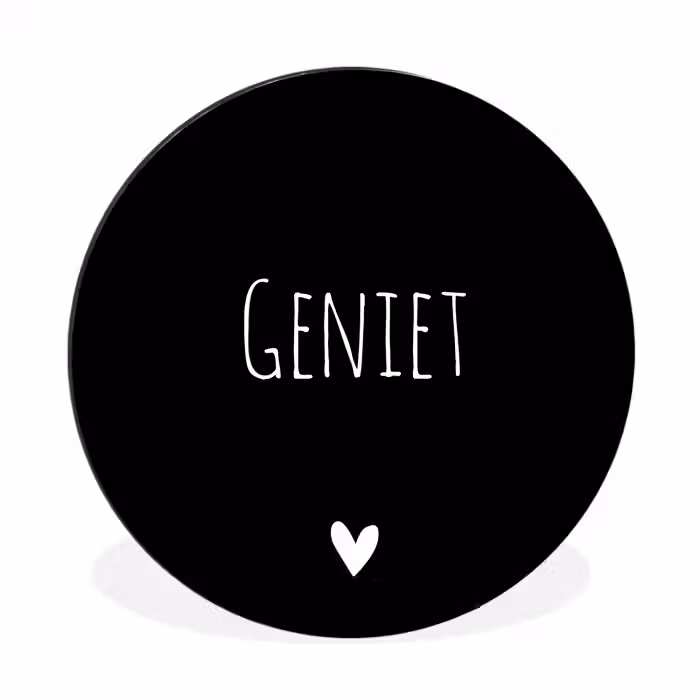 Spreuken - Quotes - Geniet Wandcirkel aluminium klein -3d