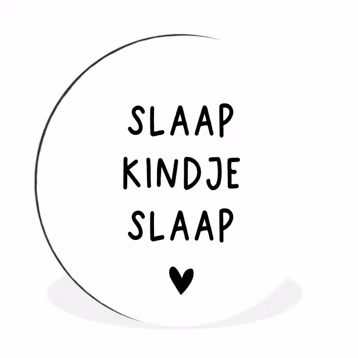 Spreuken - Quotes - Slaap kindje slaap Wandcirkel aluminium klein -3d