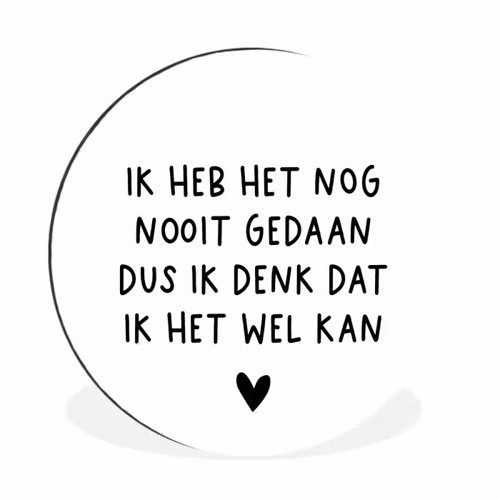 Spreuken - Quotes - Ik heb het nog nooit gedaan dus Wandcirkel aluminium klein -3d