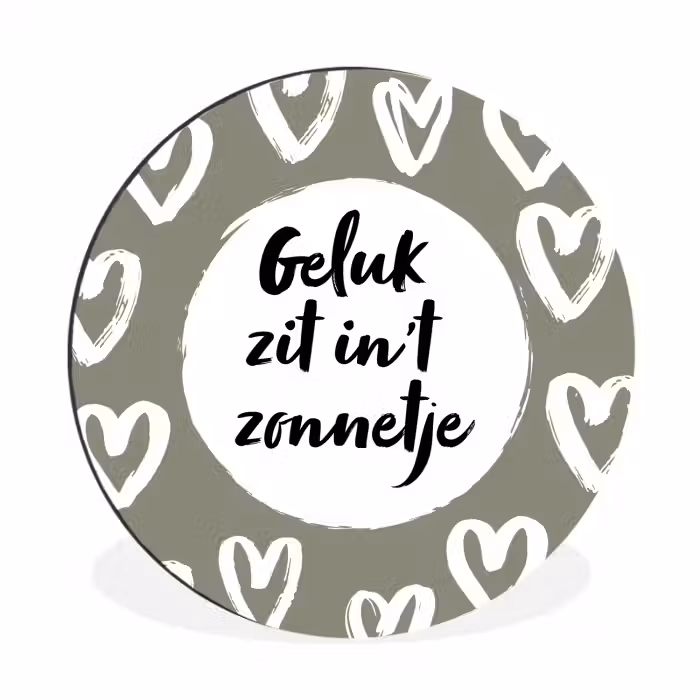 Tekst - geluk zit in 't zonnetje - Quotes - Geluk - Zon Wandcirkel aluminium klein -3d