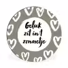 Tekst - geluk zit in 't zonnetje - Quotes - Geluk - Zon Wandcirkel aluminium klein -3d