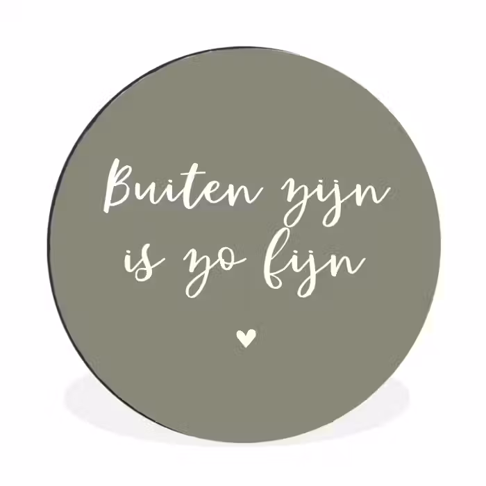 Tekst - Buiten zijn is zo fijn - Zomer - Spreuken Wandcirkel aluminium klein -3d