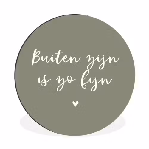 Tekst - Buiten zijn is zo fijn - Zomer - Spreuken Wandcirkel aluminium klein -3d