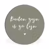 Tekst - Buiten zijn is zo fijn - Zomer - Spreuken Wandcirkel aluminium klein -3d
