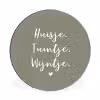 Tekst - Huisje, tuintje, wijntje - Thuis - Quotes - Wijn Wandcirkel aluminium klein -3d
