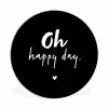 Tekst - Oh happy day - Zomer - Quotes Wandcirkel aluminium klein -3d