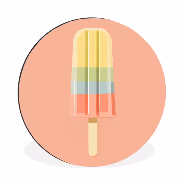 Alu-Dibond-Bild Rund - Wassereis - Pastelltöne - Minimalistisch