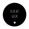 Quote - Spreuken - Pluk het geluk Wandcirkel aluminium klein -3d