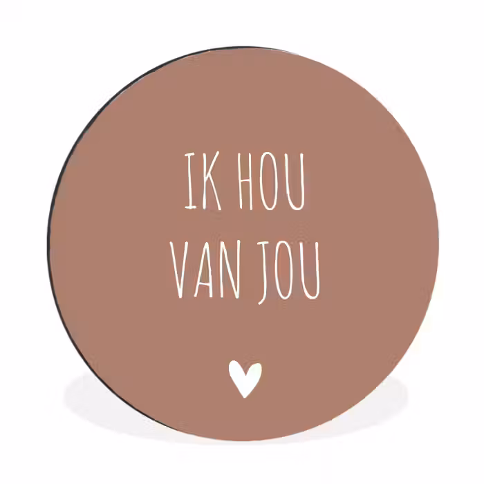 Quotes - Ik hou van jou - Spreuken Wandcirkel aluminium klein -3d