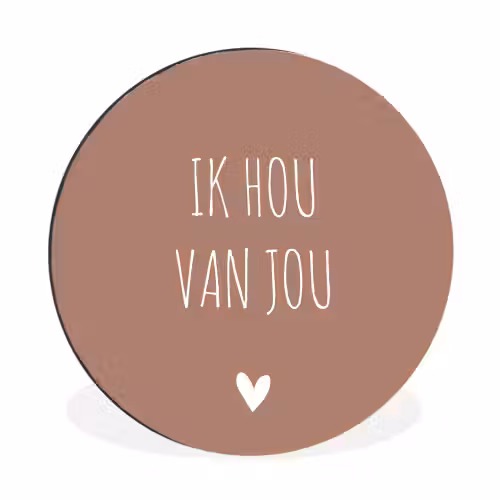 Quotes - Ik hou van jou - Spreuken Wandcirkel aluminium klein -3d