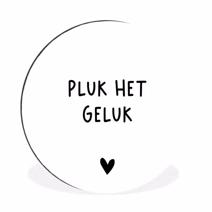 Quotes - Pluk het geluk - Spreuken Wandcirkel aluminium klein -3d