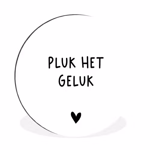 Quotes - Pluk het geluk - Spreuken Wandcirkel aluminium klein -3d