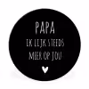 Quotes - Papa ik lijk steeds meer op jou - Stef Bos - Papa - Spreuken Wandcirkel aluminium klein -3d